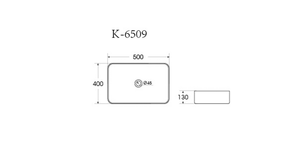 Раковина накладная HOLLER K-M6509LGA (500*400*130мм), светло-серый матовый