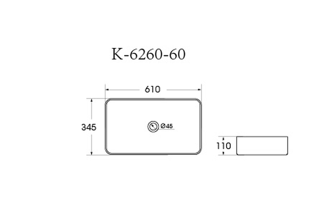 Раковина накладная HOLLER K-M6260-60CML (610*345*110мм), бежевый матовый