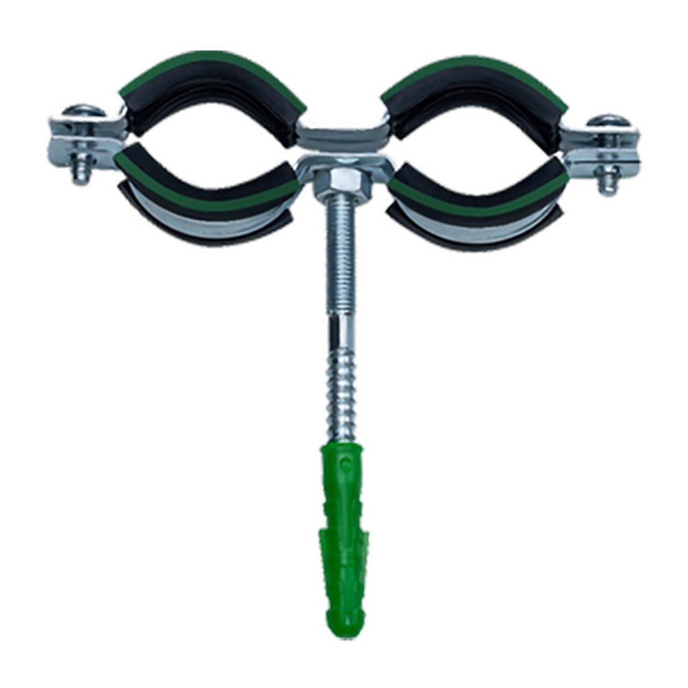 Крепление трубы ДВОЙНОЕ 1" (32-35мм) с саморезом (М8) Россия Майер