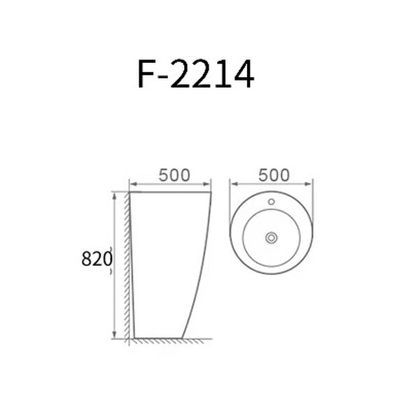 Напольная раковина HOLLER F-2214 (500*500*820мм), белый