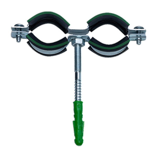 Крепление трубы ДВОЙНОЕ 1/2" (20-24мм) с саморезом (М8) Россия Майер