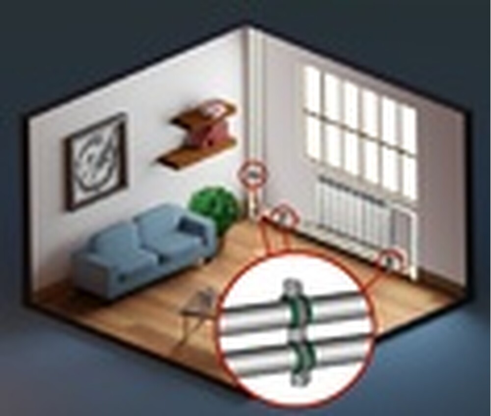 Крепление трубы ДВОЙНОЕ 3/8" (16-19мм) с саморезом (М8) Россия Майер