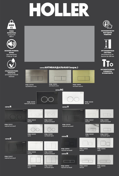 Рекламный баннер (Клавиши смыва HOLLER, 800х500мм)