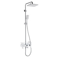 LM7013C Tropic Смеситель для ванны с верхней душевой лейкой "Тропический дождь", с поворотным изливом, белый/хром LEMARK	