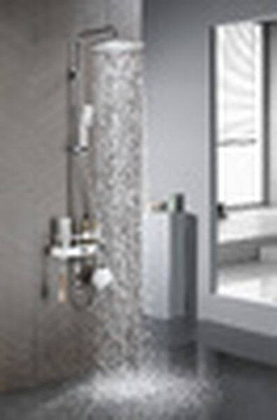 LM7013C Tropic Смеситель для ванны с верхней душевой лейкой "Тропический дождь", с поворотным изливом, белый/хром LEMARK	