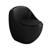 Унитаз-моноблок безободковый HOLLER ФЬЮЧЕ MB (690*460*660мм, сиденье дюропласт с микролифтом, арматура 2-х режимная)  (1 место) черный матовый