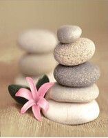 Штора д/ван "ZALEL" ФОТОПРИНТ 180х200 DX-094 камни спа с кольцами