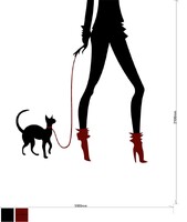 Штора д/ван "ZALEL" ФОТОПРИНТ 180х180 YGL DX-022 девушка с кошкой, с кольцами 