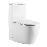 Унитаз-моноблок безободковый (Торнадо) HOLLER МОНО ТОРНАДО (685*370*825мм, сиденье дюропласт с микролифтом, арматура 2-х режимная)  (1 место) белый