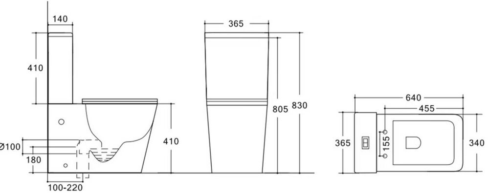 Унитаз-компакт безободковый (Торнадо) HOLLER JET TORNADO (3.0) (640*365*830мм сиденье дюропласт с микролифтом, арматура 2-х режимная)  (2 места) белый