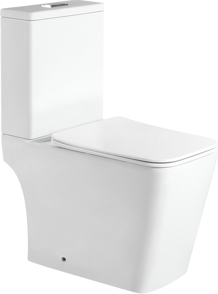 Унитаз-компакт безободковый (Торнадо) HOLLER JET TORNADO (3.0) (640*365*830мм сиденье дюропласт с микролифтом, арматура 2-х режимная)  (2 места) белый