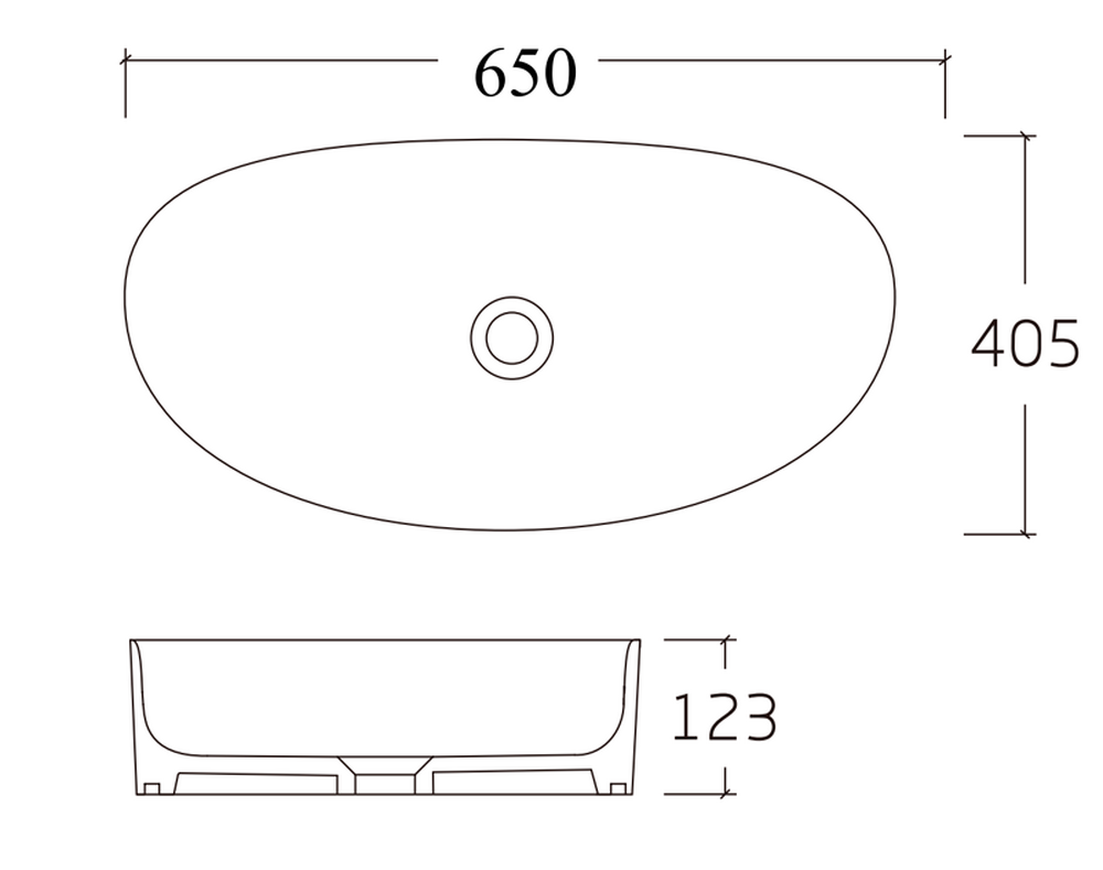 Раковина накладная HOLLER K-6443-65 (650*405*125мм), белая