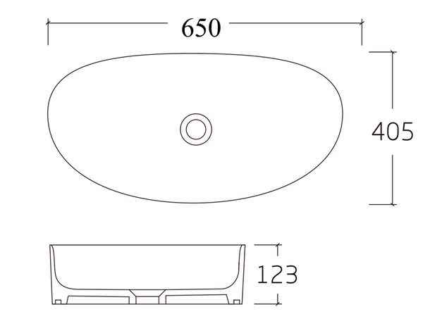 Раковина накладная HOLLER K-6443-65 (650*405*125мм), белая