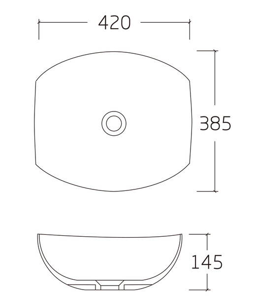 Раковина накладная HOLLER K-6305 (420*385*145мм), белая