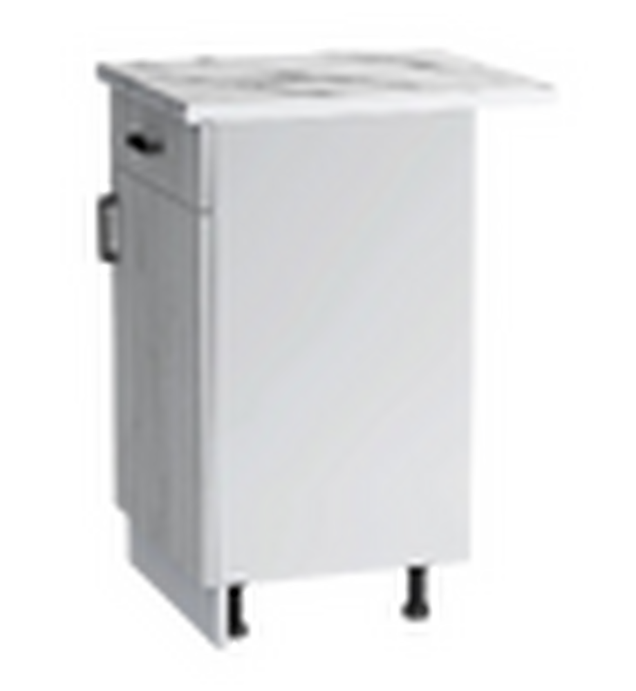 Рабочий стол 40 цвет Дуб крафт белый/Белый (1 ящик) столешница Гранит белый SANTREK HOME (ЛДСП)