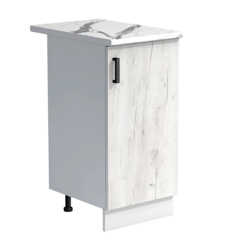 Рабочий стол 50 цвет Дуб крафт белый/Белый столешница Гранит белый SANTREK HOME (ЛДСП)