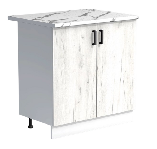 Рабочий стол 60 цвет Дуб крафт белый/Белый столешница Гранит белый SANTREK HOME (ЛДСП)