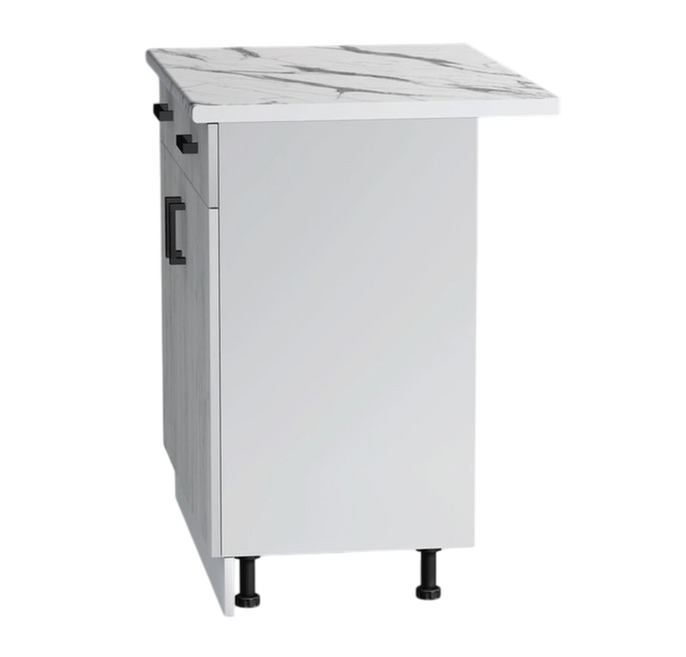 Рабочий стол 80 цвет Дуб крафт белый/Белый (2 ящика) столешница Гранит белый SANTREK HOME (ЛДСП)