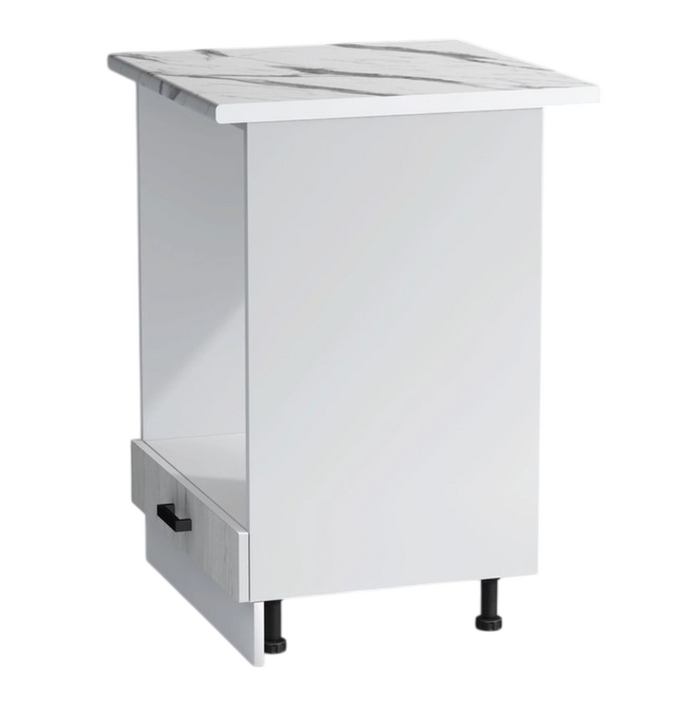 Рабочий стол под духовой шкаф 60 цвет Дуб крафт белый/Белый столешница Гранит белый SANTREK HOME (ЛДСП)