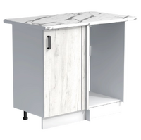 Рабочий стол угловой универсальный 100 цвет Дуб крафт белый/Белый столешница Гранит белый SANTREK HOME (ЛДСП)