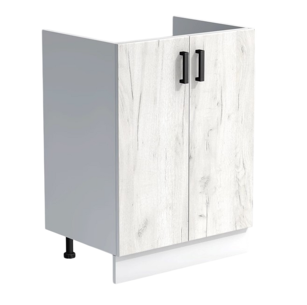 Тумба 60*50 цвет Дуб крафт белый/Белый (2 дверцы) SANTREK HOME (ЛДСП)