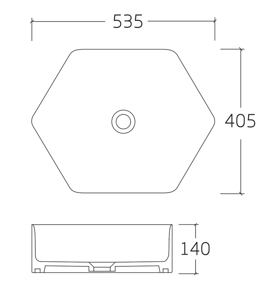 Раковина накладная HOLLER K-6448-53 (535*405*140мм), белая