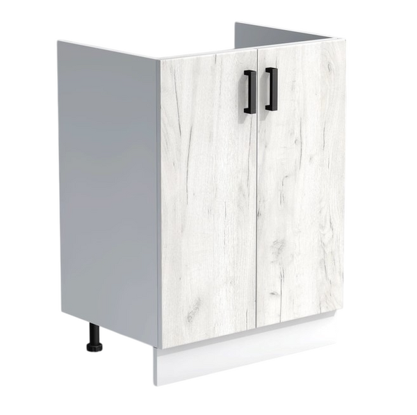 Тумба 80*60 цвет Дуб крафт белый/Белый (2 дверцы) SANTREK HOME (ЛДСП)