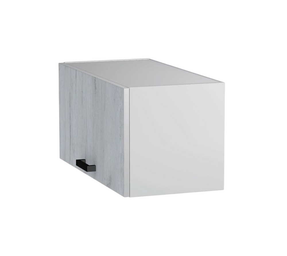 Шкаф горизонтальный над вытяжкой 60 цвет Дуб крафт белый/Белый SANTREK HOME (ЛДСП)