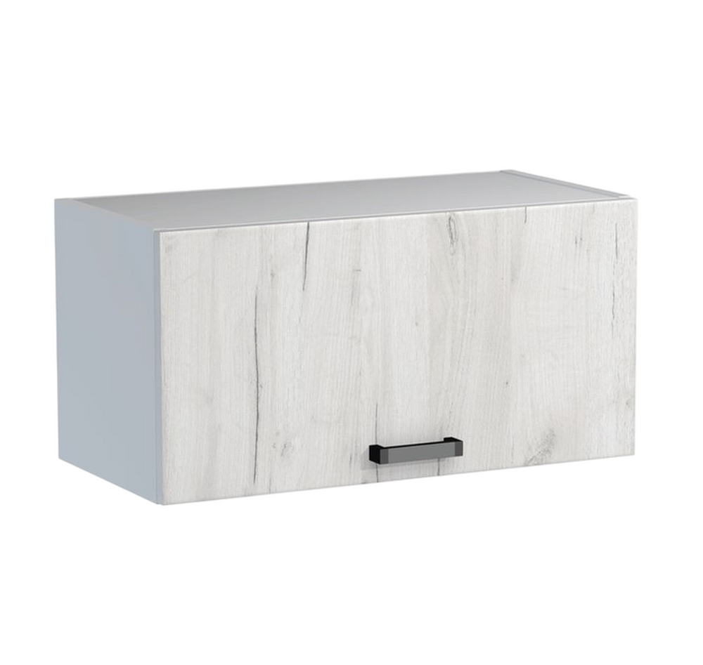 Шкаф горизонтальный над вытяжкой 60 цвет Дуб крафт белый/Белый SANTREK HOME (ЛДСП)