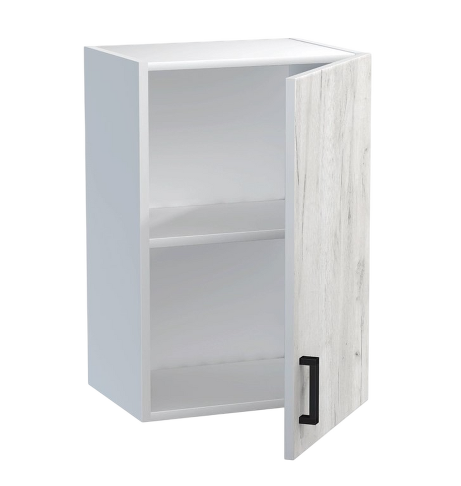 Шкаф для посуды 40 цвет Дуб крафт белый/Белый SANTREK HOME (ЛДСП)