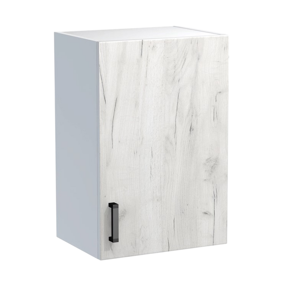 Шкаф для посуды 40 цвет Дуб крафт белый/Белый SANTREK HOME (ЛДСП)