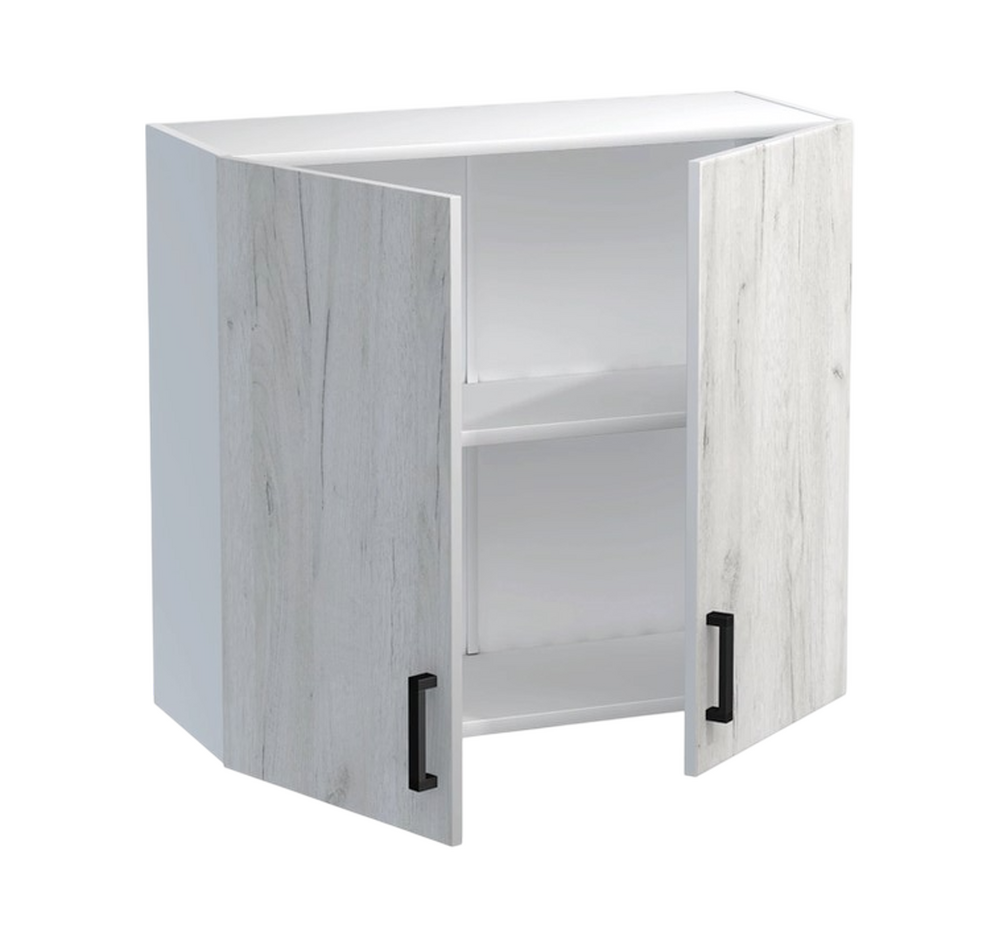 Шкаф для посуды 60 цвет Дуб крафт белый/Белый SANTREK HOME (ЛДСП)