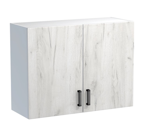 Шкаф для посуды 80 цвет Дуб крафт белый/Белый (под сушку) SANTREK HOME (ЛДСП)