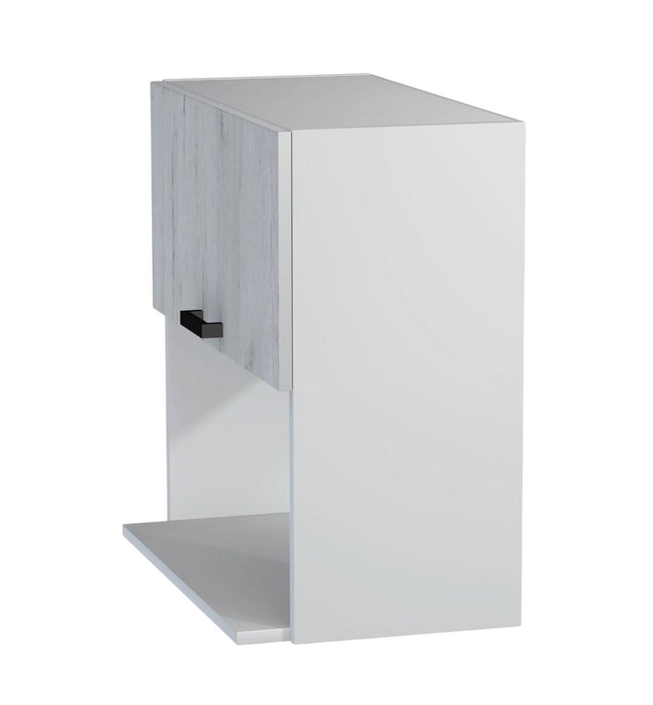 Шкаф навесной под микроволновку 50 цвет Дуб крафт белый/Белый SANTREK HOME (ЛДСП)