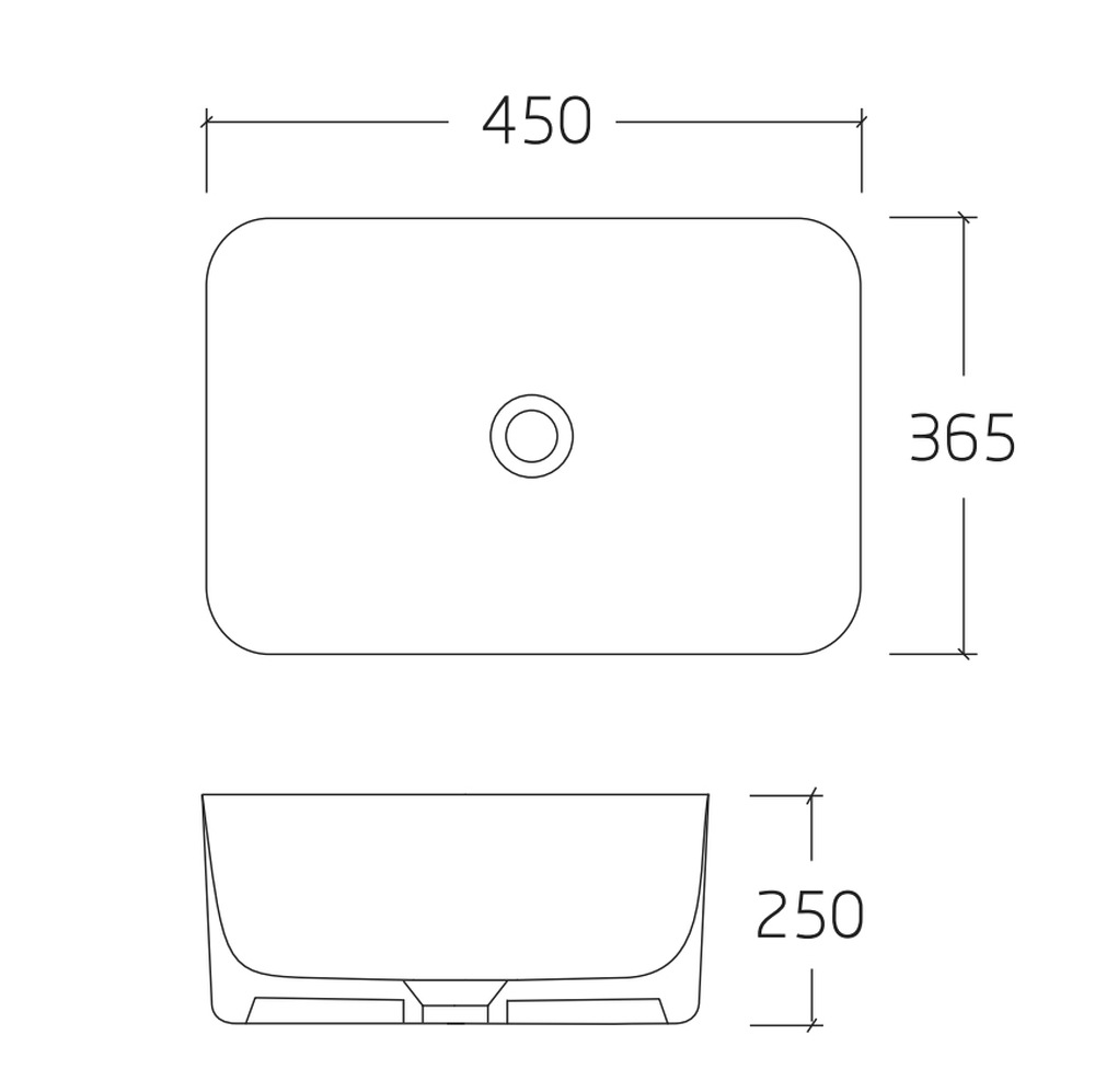 Раковина накладная HOLLER K-6490 (450*365*250мм), белая