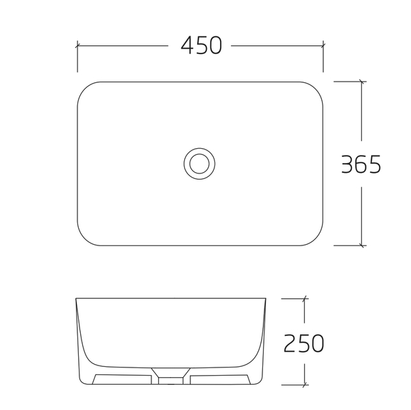Раковина накладная HOLLER K-6490 (450*365*250мм), белая