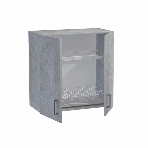 Шкаф для посуды 60 цвет Бетон (под сушку) SANTREK HOME (ЛДСП)
