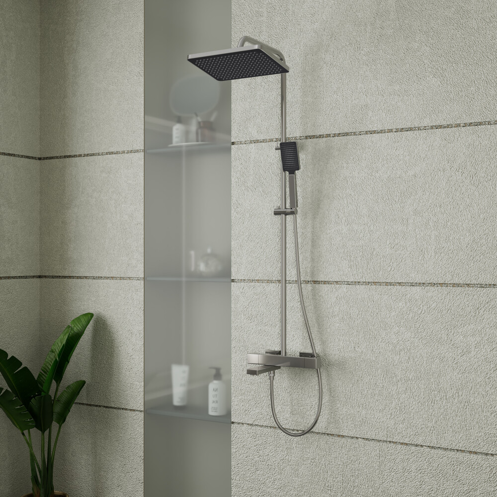 Тропическая душевая система RUSH Socotra (ST4235-60) термостатическая с изливом, хром