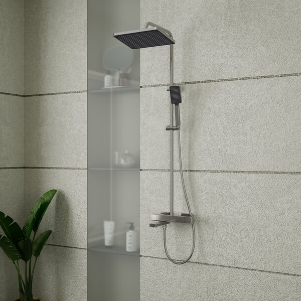 Тропическая душевая система RUSH Socotra (ST4235-60) термостатическая с изливом, хром