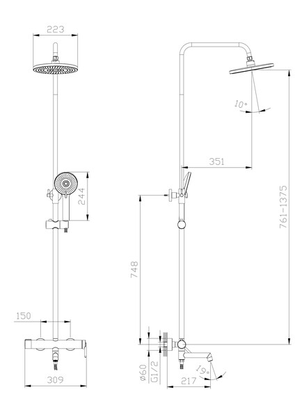 Тропическая душевая система RUSH Socotra (ST4235-80)