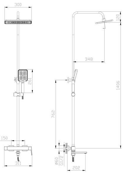 Тропическая душевая система RUSH Socotra (ST4235-90)