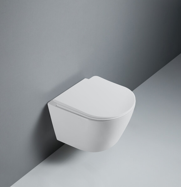  Унитаз подвесной безободковый D&K Rhein.Bach DT1476516, 500*360*350мм, сиденье микролифт, белый НОВИНКА!!! смыв "Торнадо" 