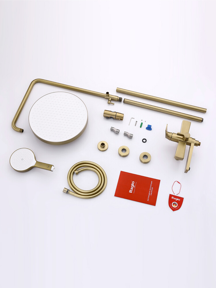 R07.24.03 Душевая система для ванны и душа RAGLO (золотой сатин)