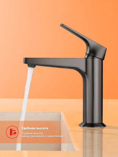 R07.10.09 Смеситель для умывальника RAGLO (графит)