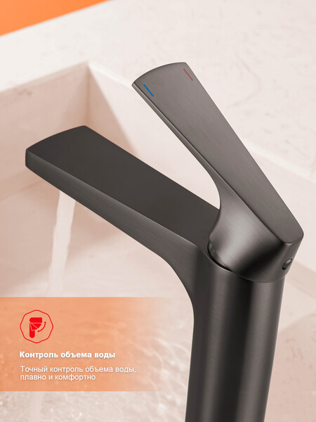 R07.10.09 Смеситель для умывальника RAGLO (графит)