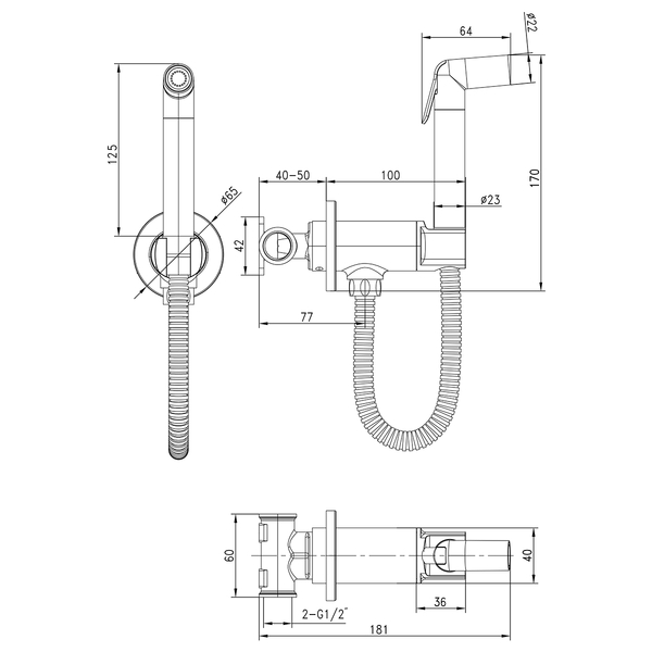 LM7171B Solo Смеситель с гигиенич душем, встраив, бронза LEMARK 