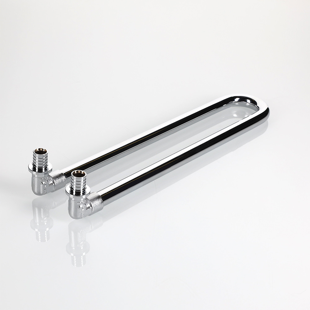 Угловой аксиальный фитинг VALTEC, с хромированной латунной трубкой двойной 16(2,2)х15 L 300 мм VTm.481.DC.001615	