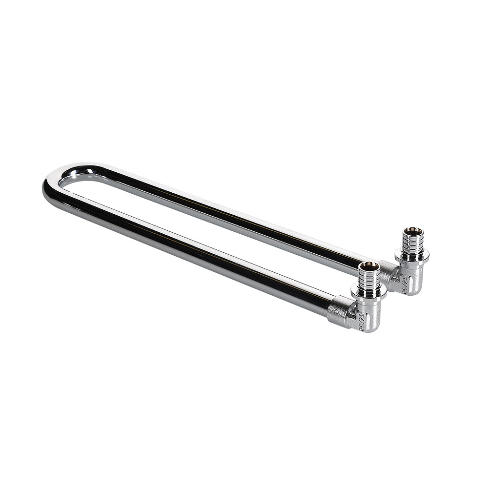 Угловой аксиальный фитинг VALTEC, с хромированной латунной трубкой двойной 16(2,2)х15 L 300 мм VTm.481.DC.001615	