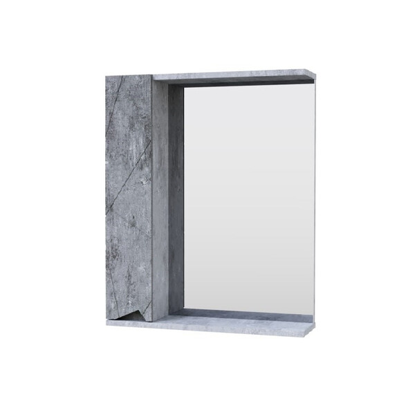 Зеркало-шкаф SANTREK HOME "Джой-50" (Бетон светлый) Левый 520х700х175