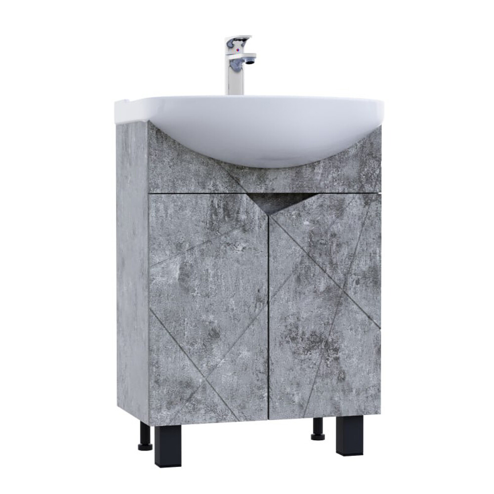 Подстолье SANTREK HOME "Джой-50" (Бетон светлый) 2 двери под умывальник "Ладога-50" 470х800х282